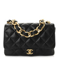 Lambskin Quilted Large CC Funky Town Flap Black