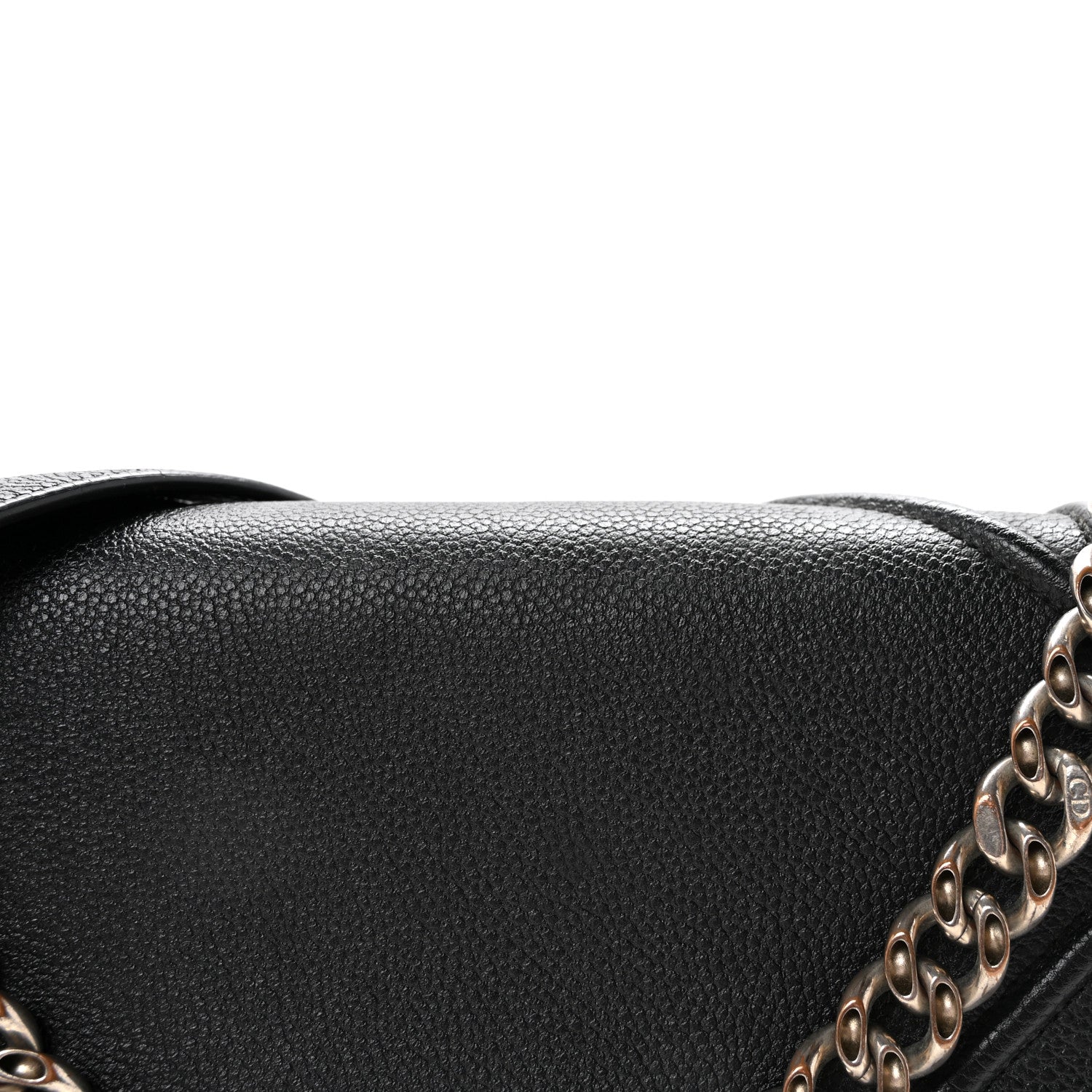 Grained Calfskin Medium Diorama Flap Bag Black