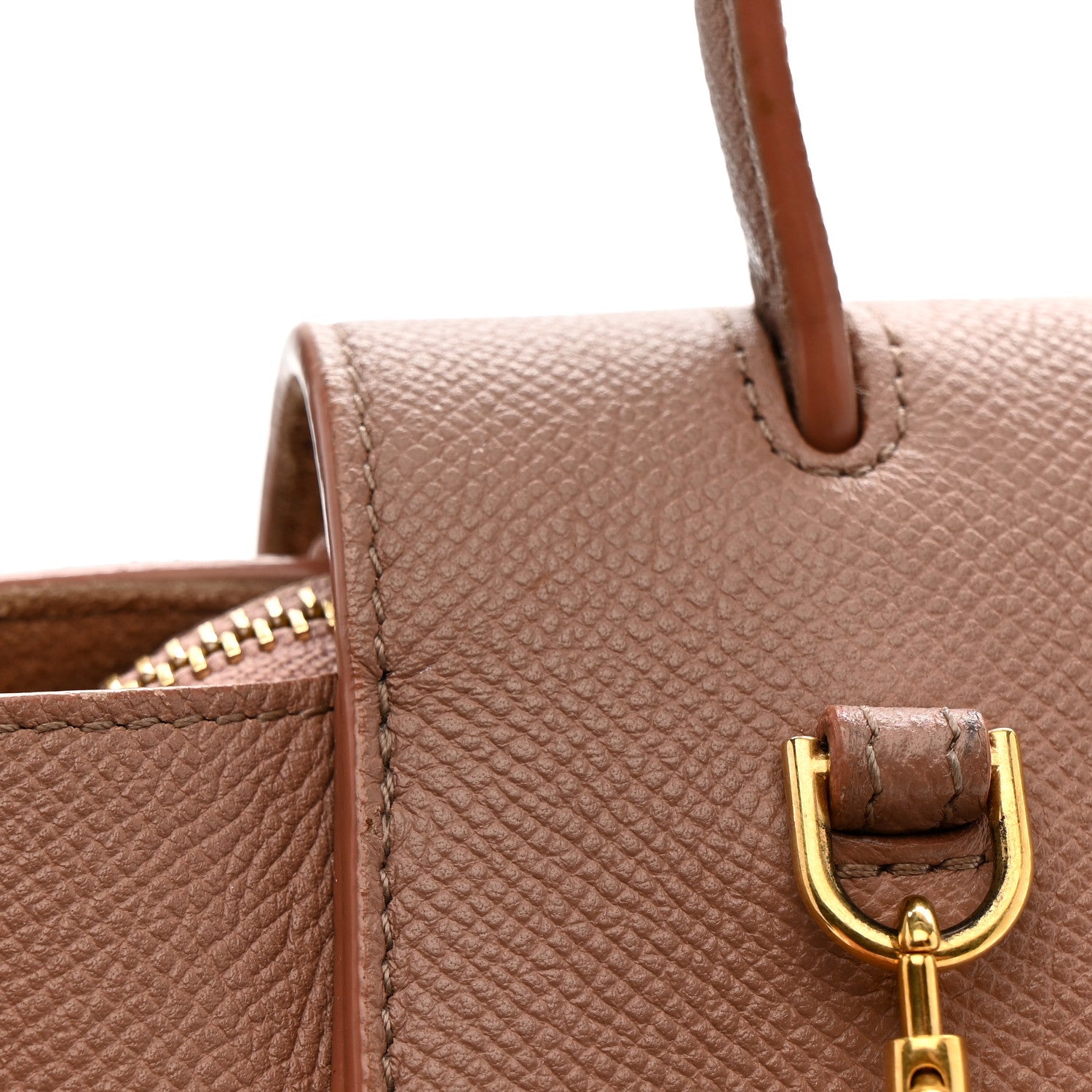 Grained Calfskin Nano Belt Bag Dark Pink