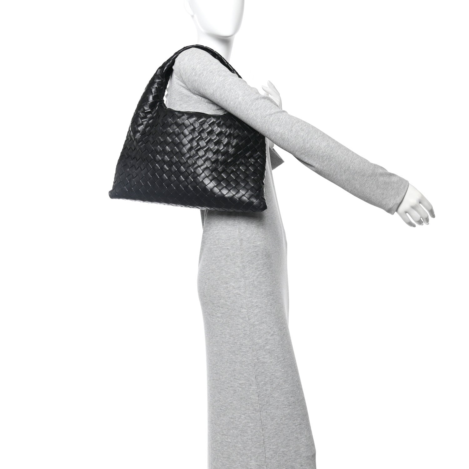 Calfskin Intrecciato Small Hop Black