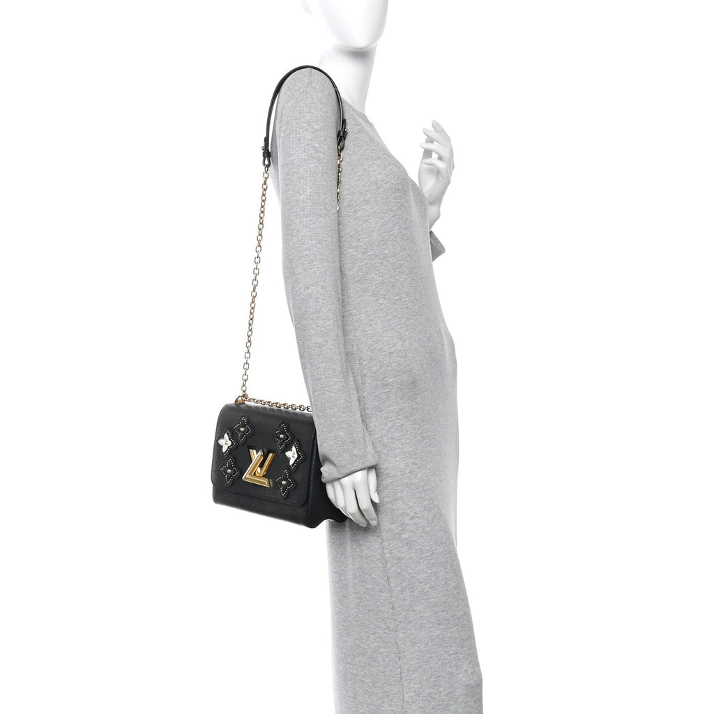 Epi Flowers Twist Shoulder Bag MM Black