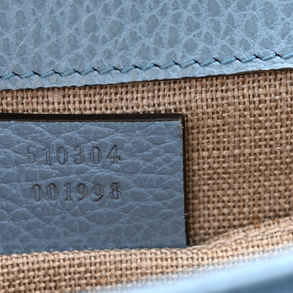 Dollar Calfskin Small Interlocking G Shoulder Bag Mineral Blue