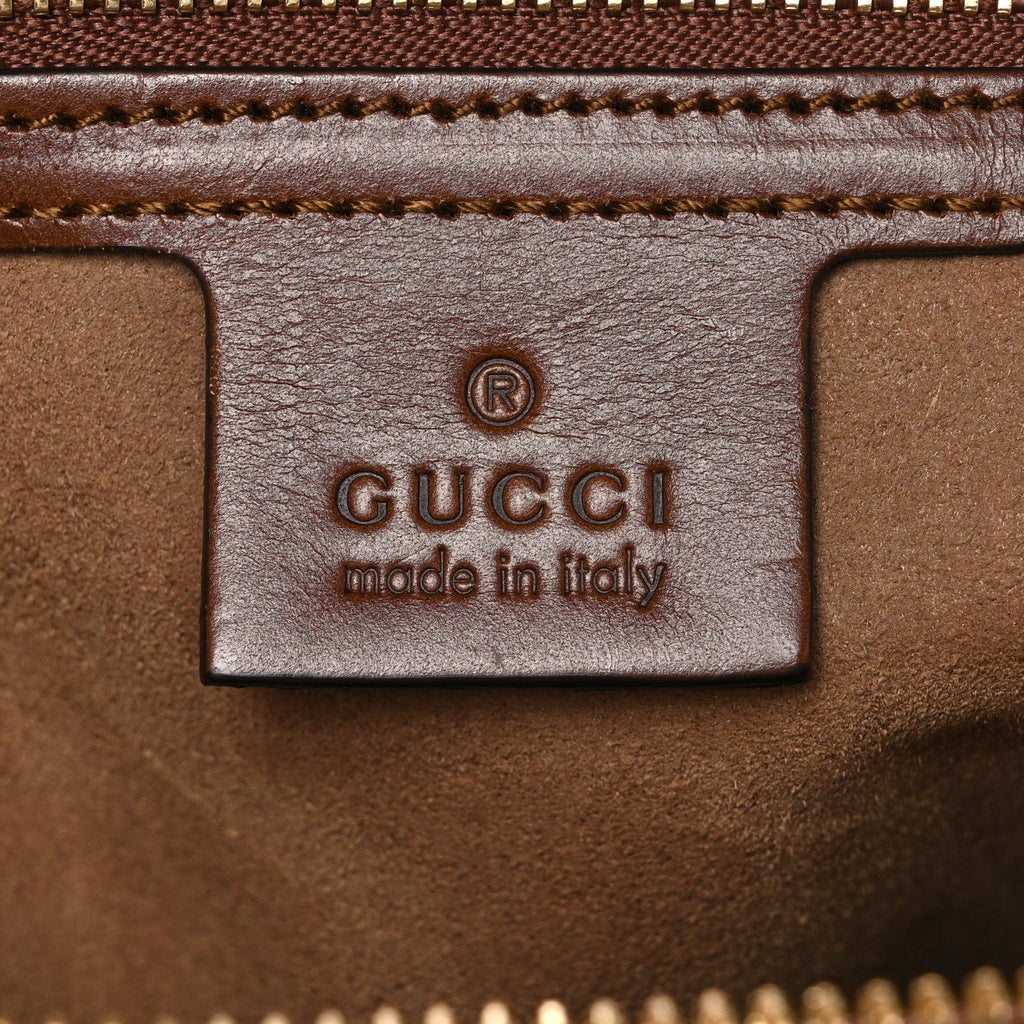 GG Supreme Monogram Medium Zippered Bucket Tote Beige Tuscany