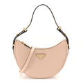 Soft Calfskin Arque Shoulder Bag Travertino