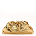 Metallic Crinkled Lambskin The Pouch Oversized Clutch Oro
