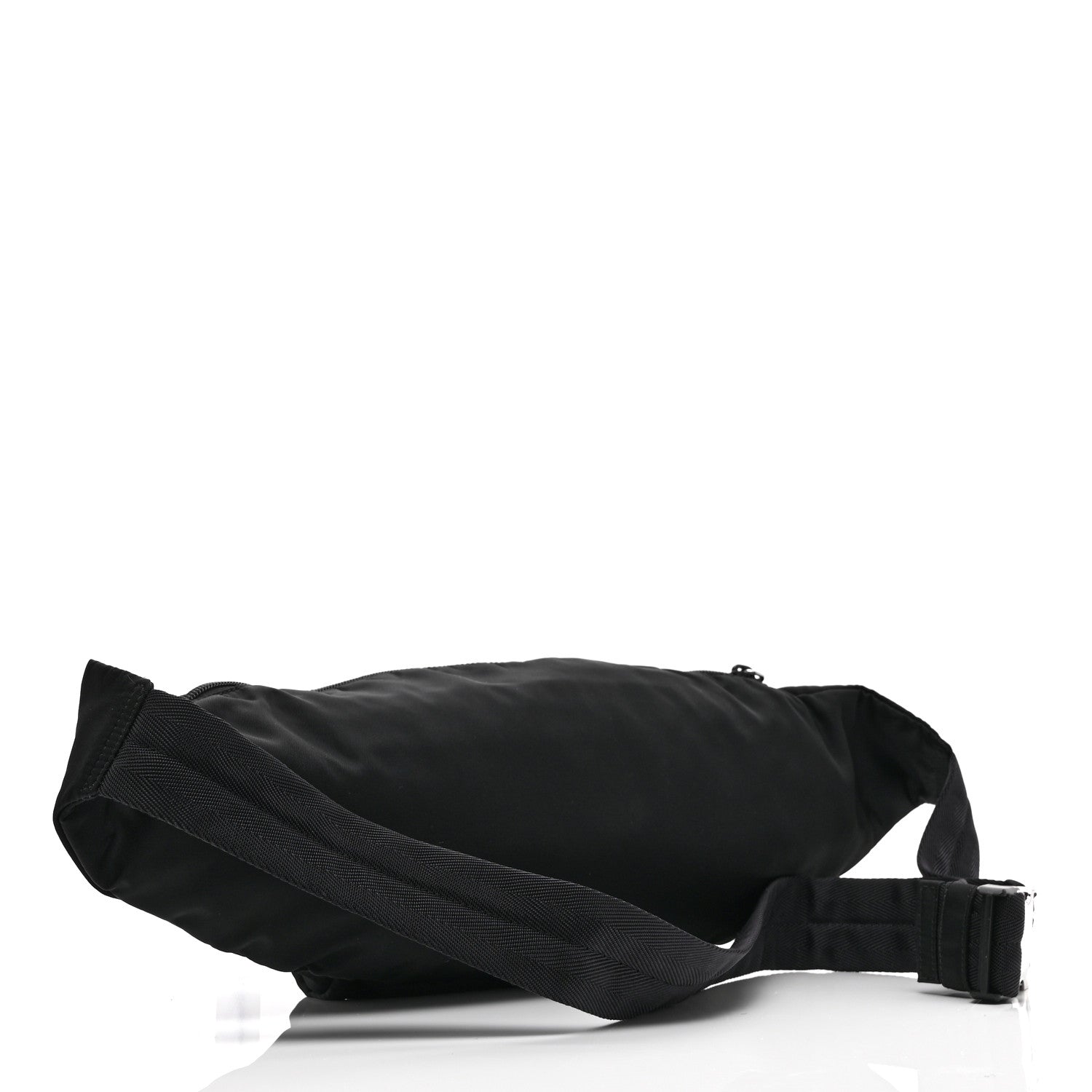 Tessuto Nylon Double Pocket Belt Bag Black