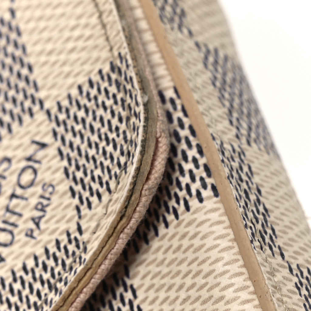 Damier Azur Pochette Felicie Chain Wallet Rose Ballerine