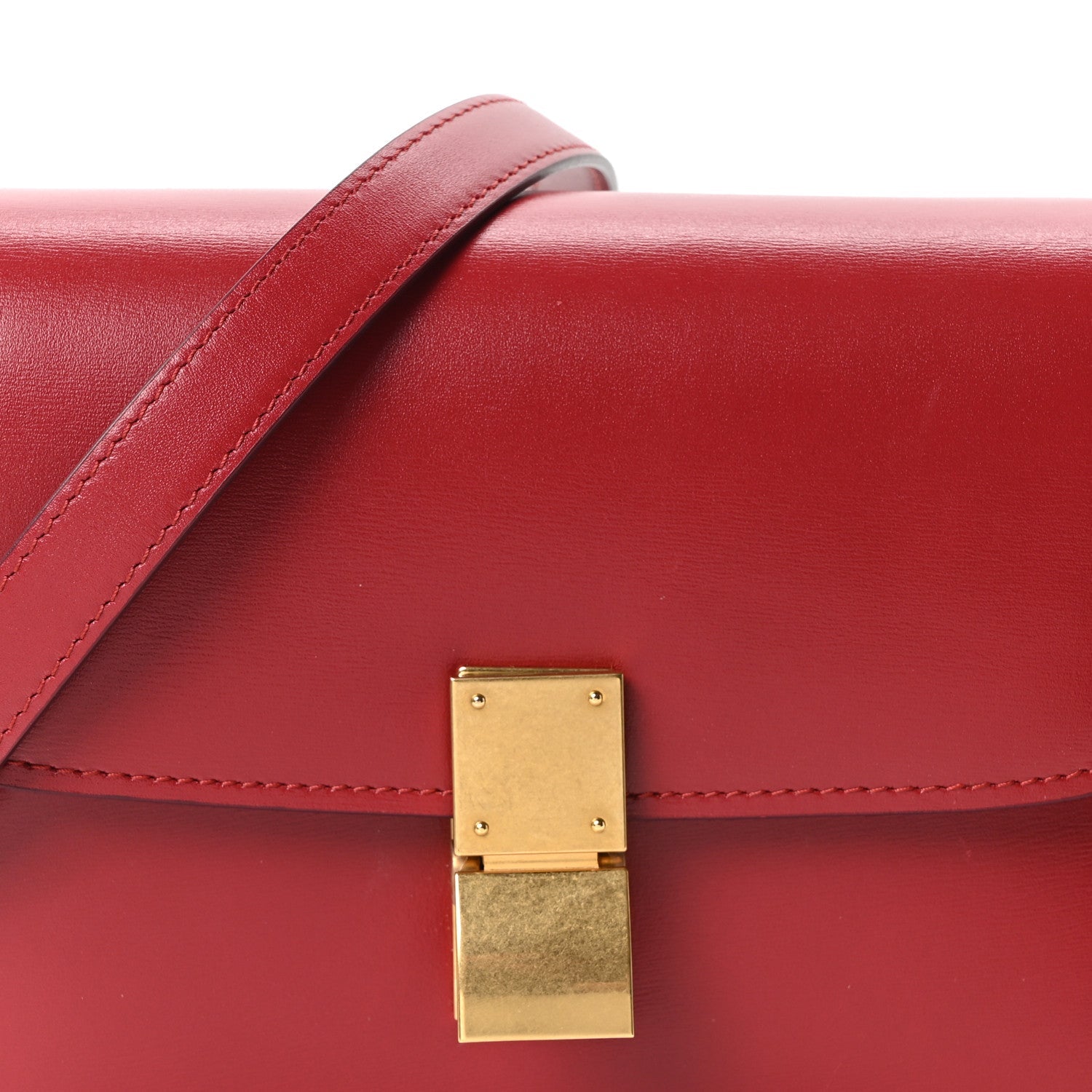 Box Calfskin Teen Classic Box Flap Bag Red