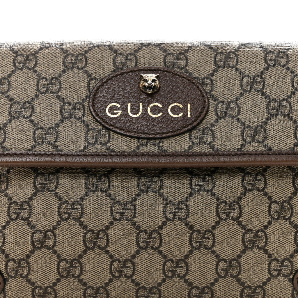 GG Supreme Monogram Neo Vintage Web Belt Bag Brown