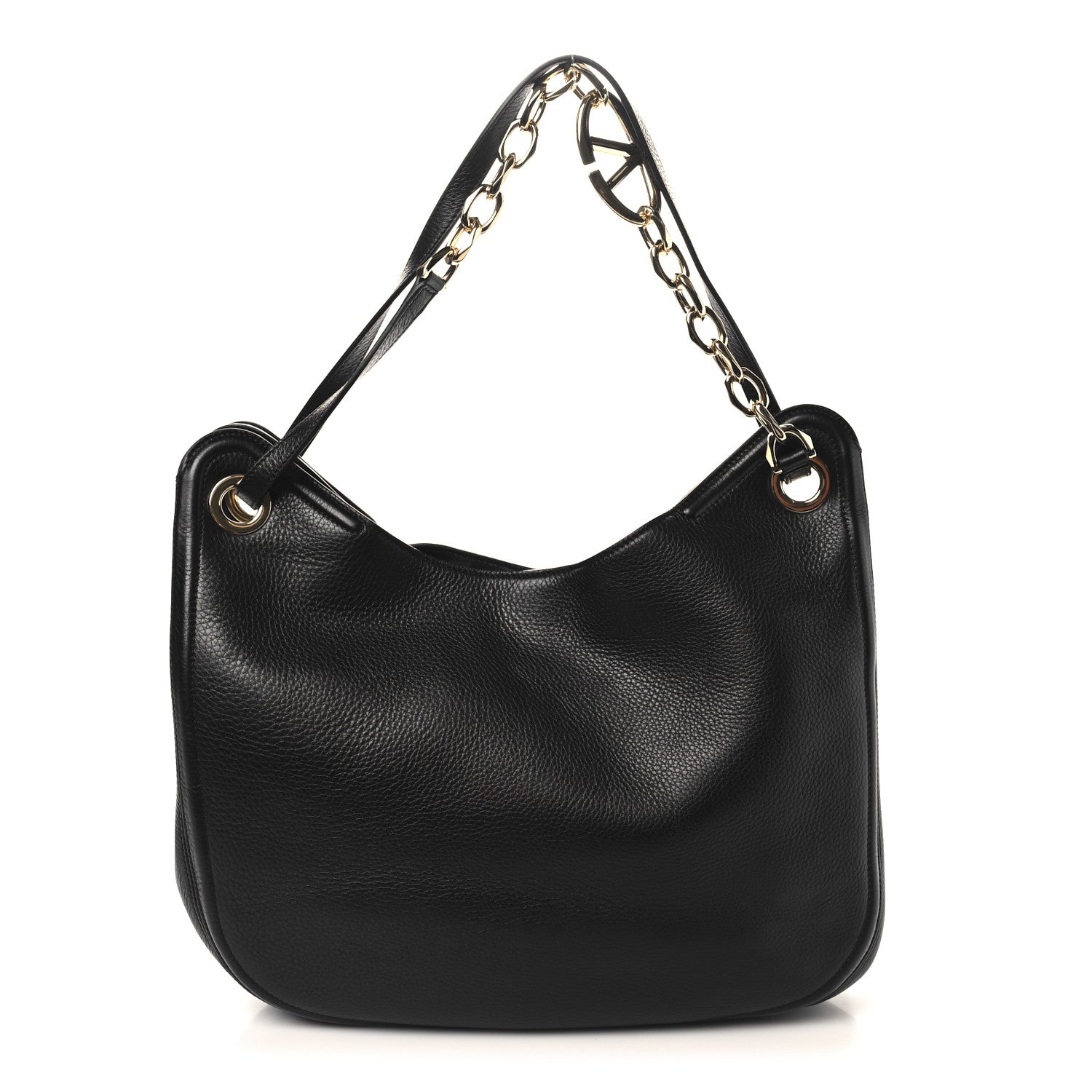 Nappa Maxi Vlogo Gate Hobo Bag Black