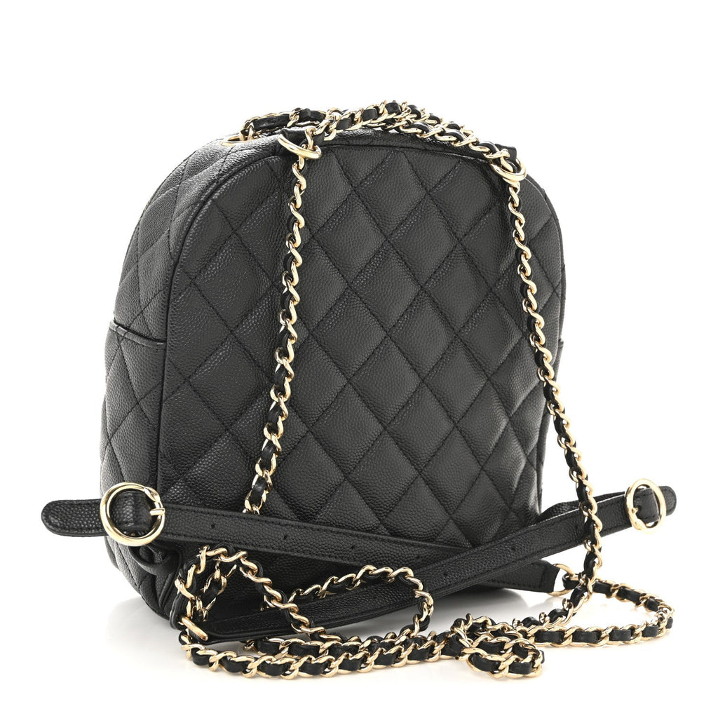 Caviar Quilted Small CC Day Backpack Black