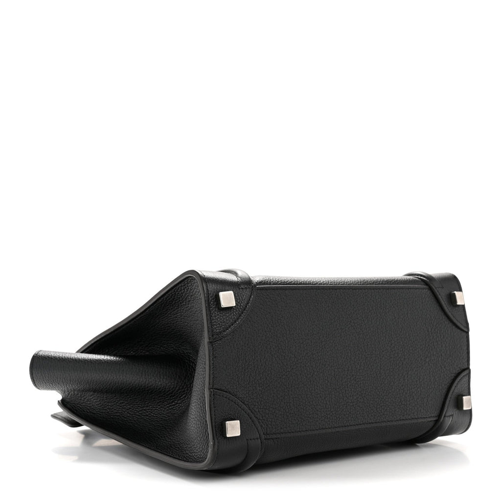 Drummed Calfskin Micro Luggage Black