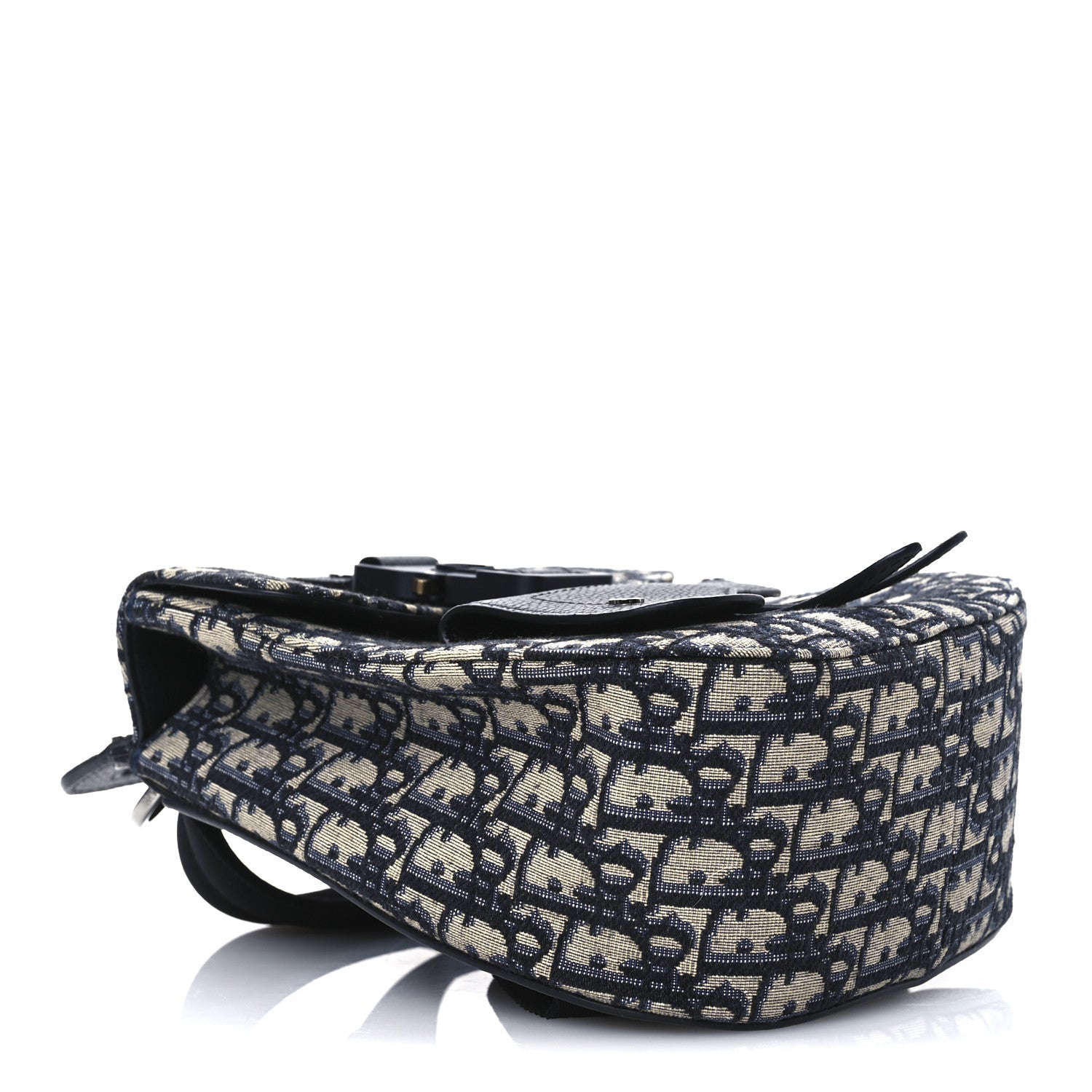 HOMME Oblique Calfskin Mens Mini Saddle Backpack Navy Blue