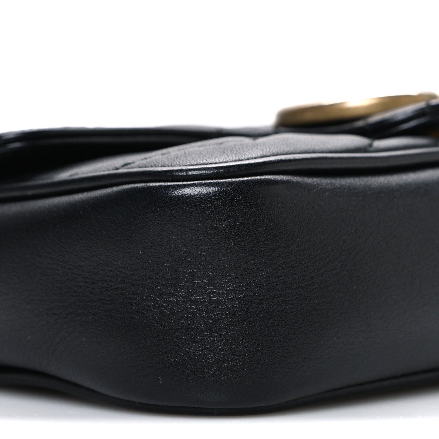 Calfskin Matelasse Super Mini GG Marmont Shoulder Bag Black