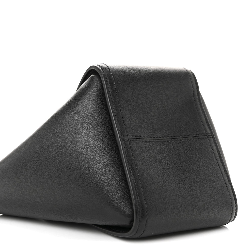 Silky Calfskin Mini Rider's Top Handle Bag Black