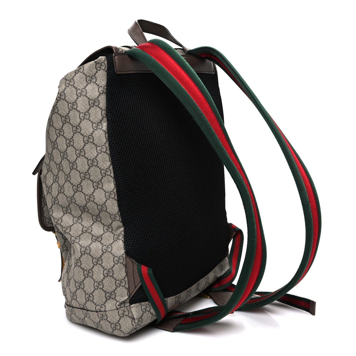 Soft GG Supreme Monogram Neo Vintage Double Buckle Backpack Beige New Acero Crop