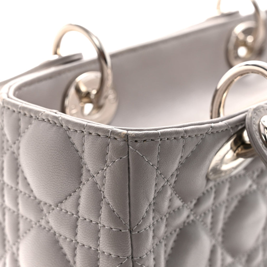 Lambskin Cannage Medium Lady Dior Grey