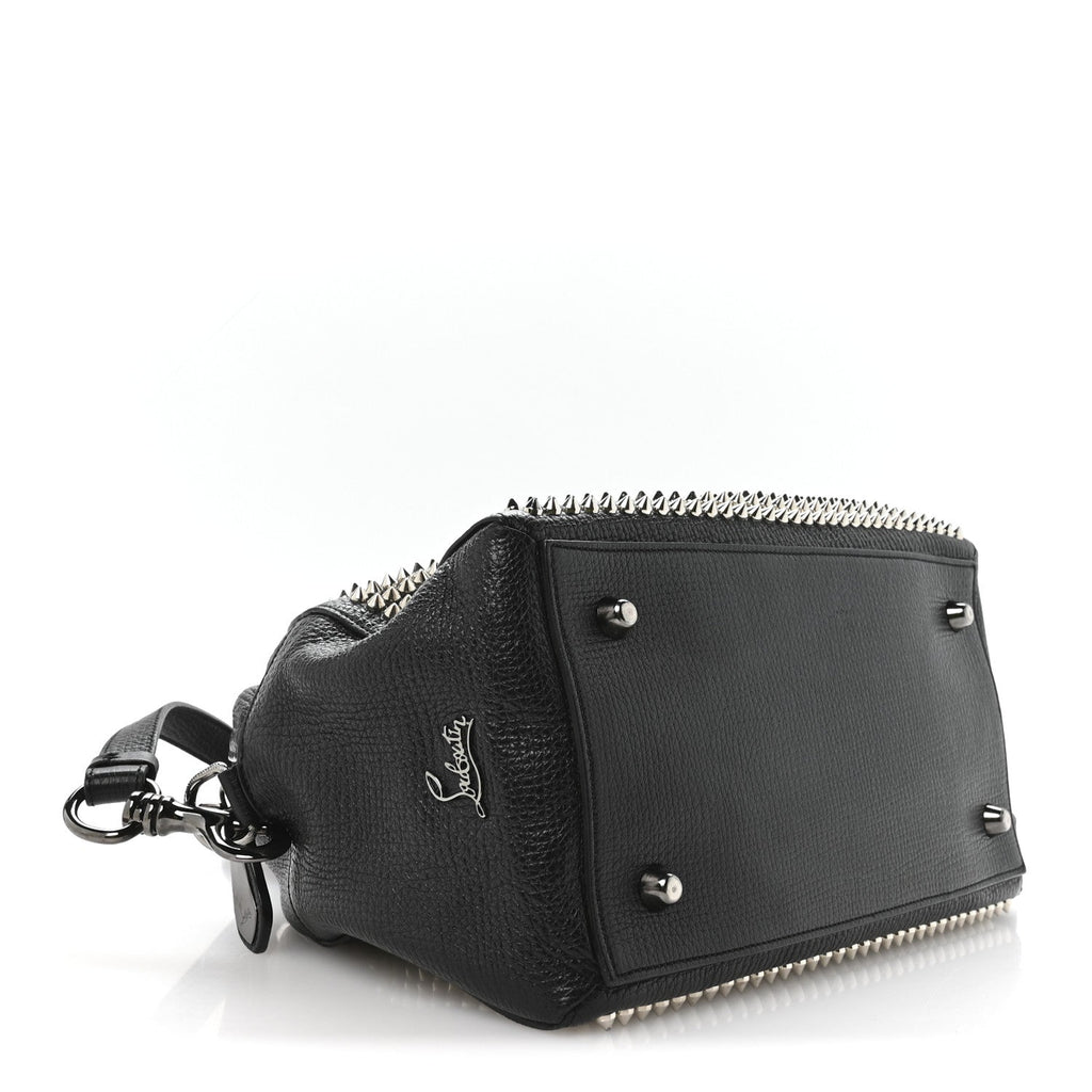 Grained Calfskin Studded Panettone Bowling Bag Black