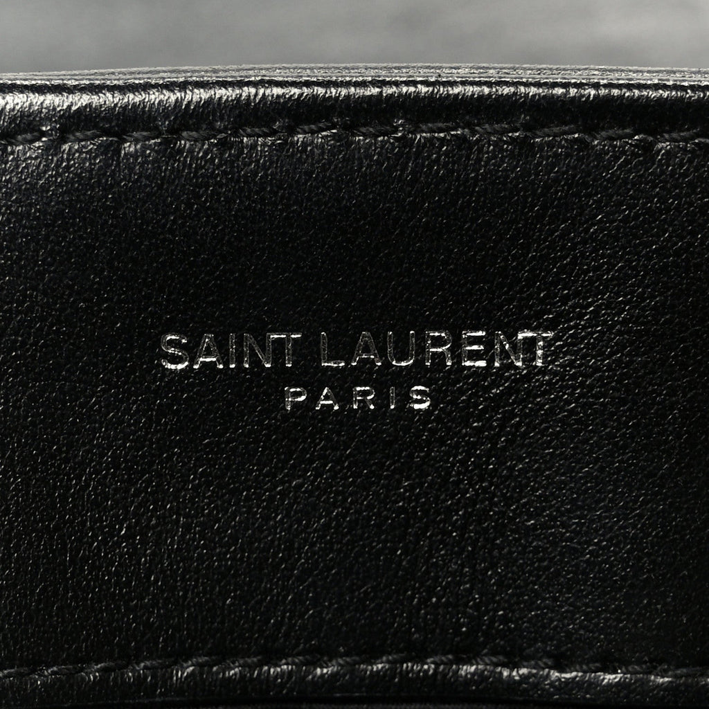 Calfskin Y Quilted Monogram Medium Loulou Chain Satchel Black