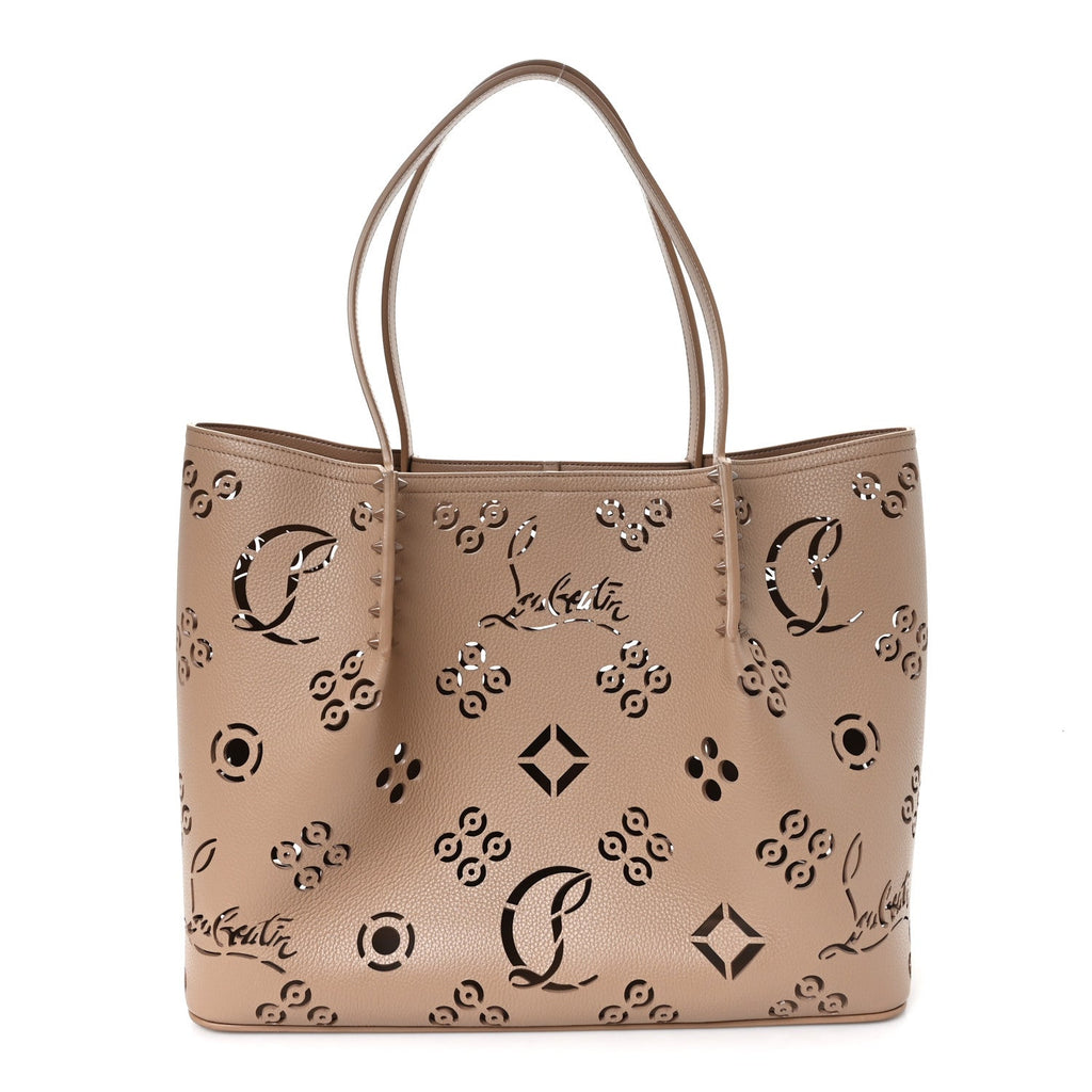 Calfskin Perforated Loubinthesky Large Cabarock Spikes Tote Roca