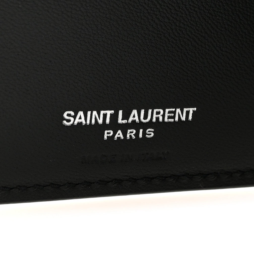Nubuk Crocodile Embossed Monogram East West Wallet Black