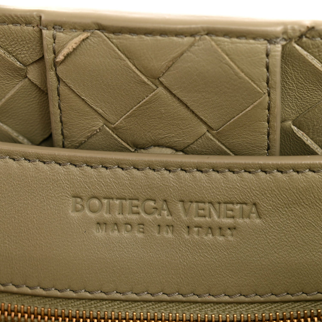 Nappa Intrecciato Medium Andiamo Shoulder Bag Travertine