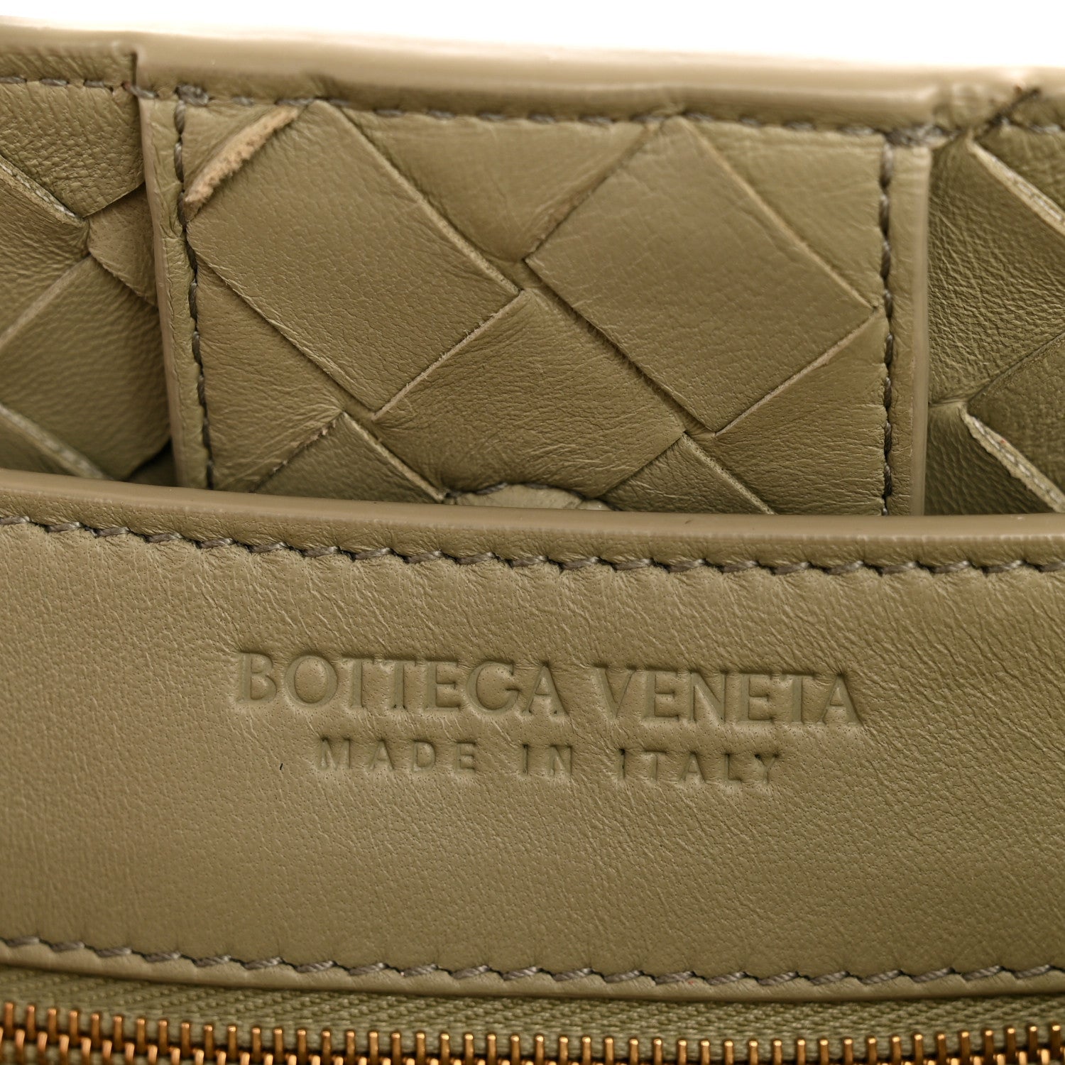 Nappa Intrecciato Medium Andiamo Shoulder Bag Travertine