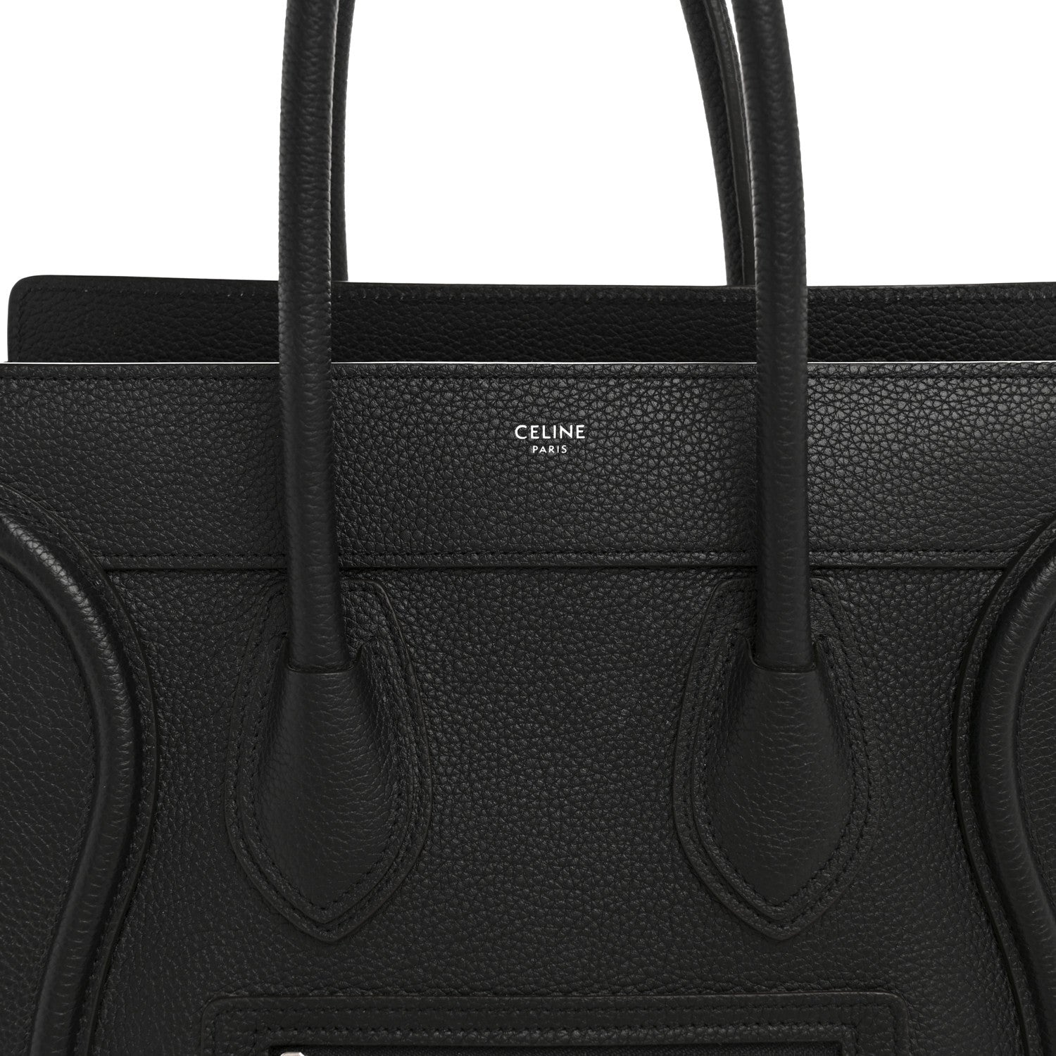 Drummed Calfskin Micro Luggage Black