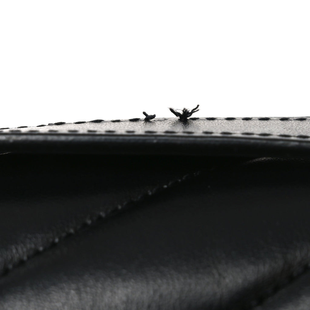 Calfskin Y Quilted Monogram Monochrome Medium Loulou Chain Satchel Black
