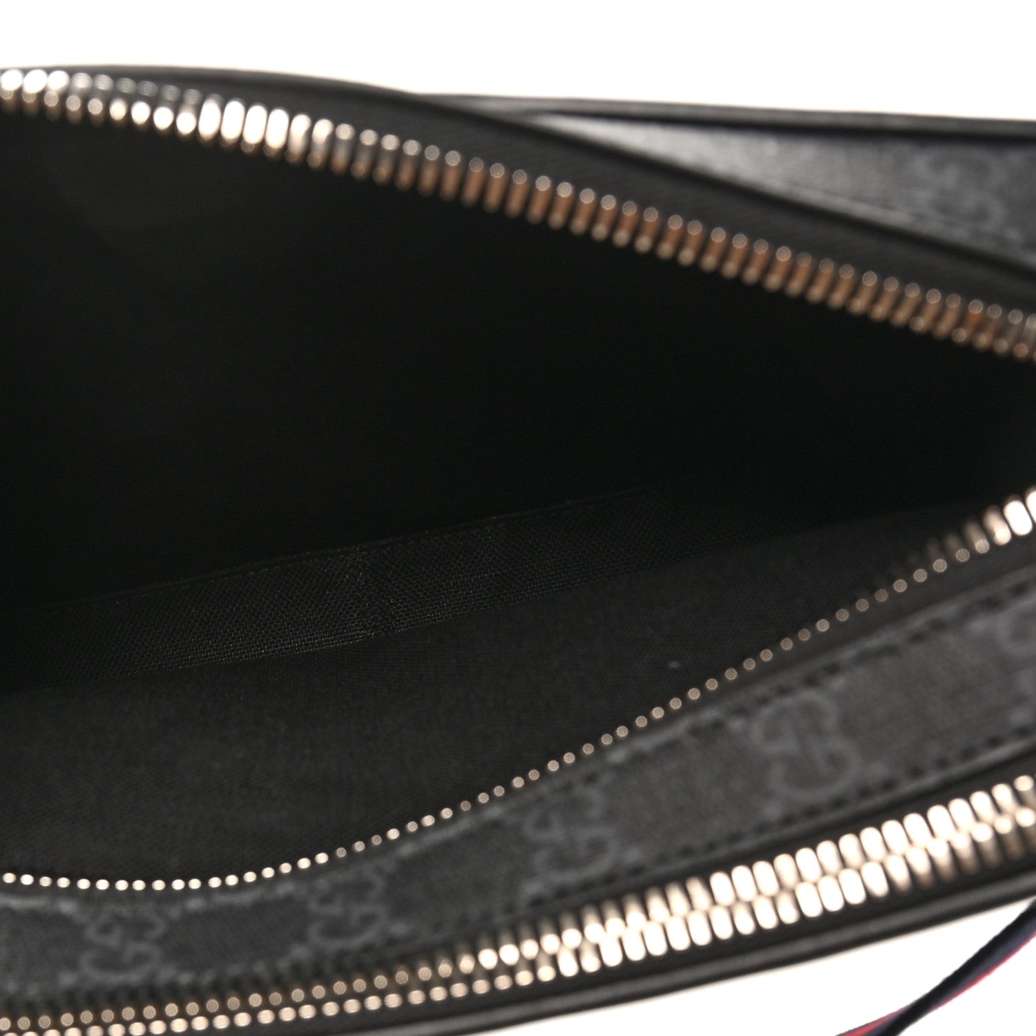 GG Supreme Monogram Web Small Shoulder Bag Black Grey