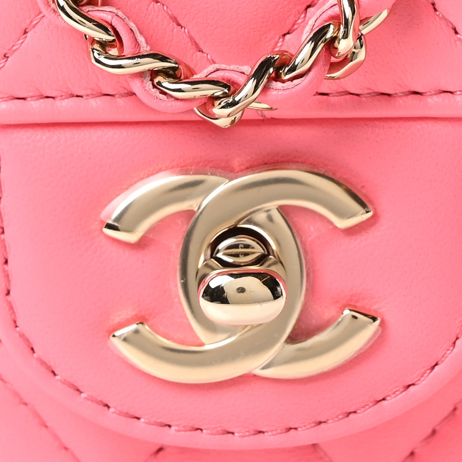 Lambskin Quilted CC In Love Heart Bag Pink