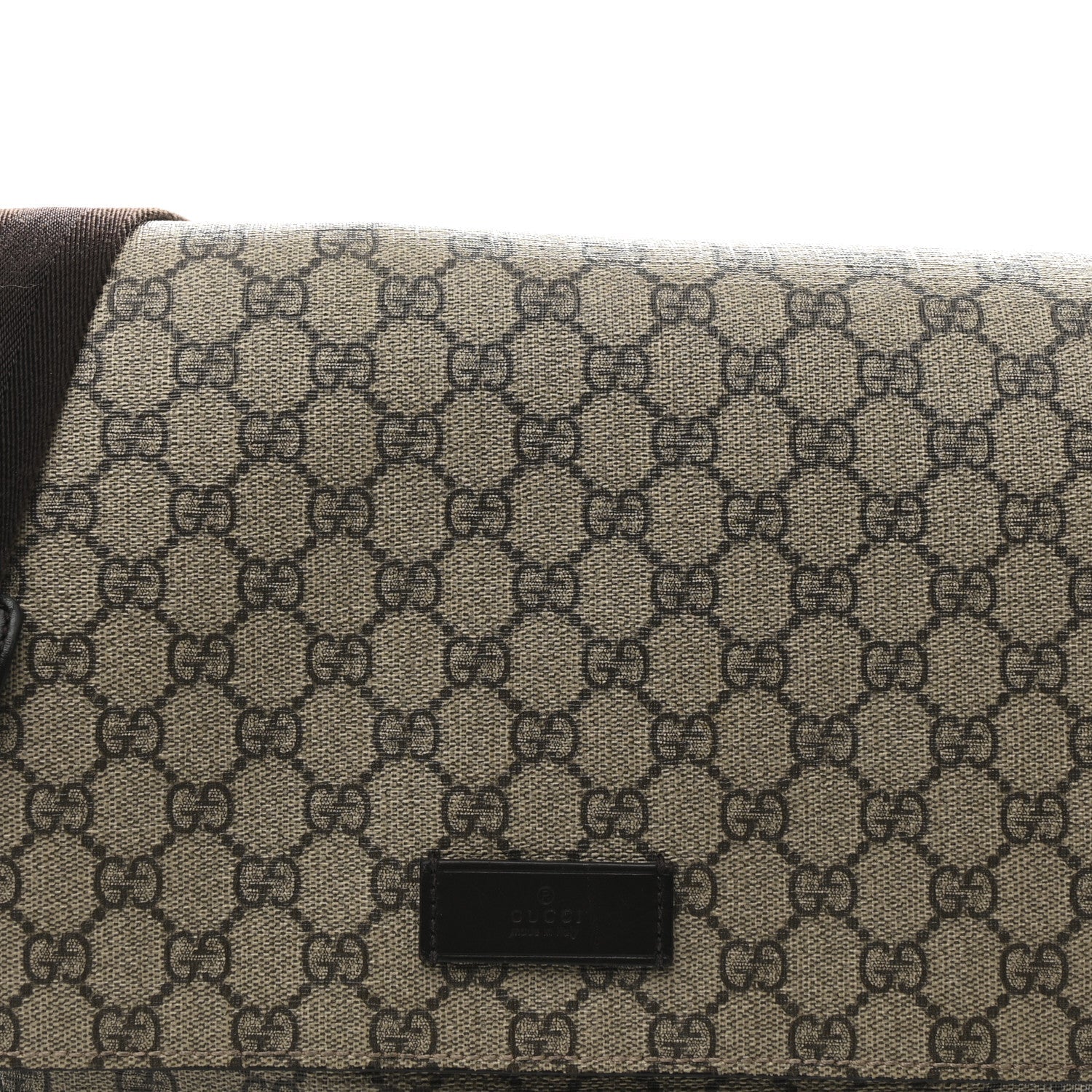 GG Plus Monogram Messenger Diaper Bag Dark Brown