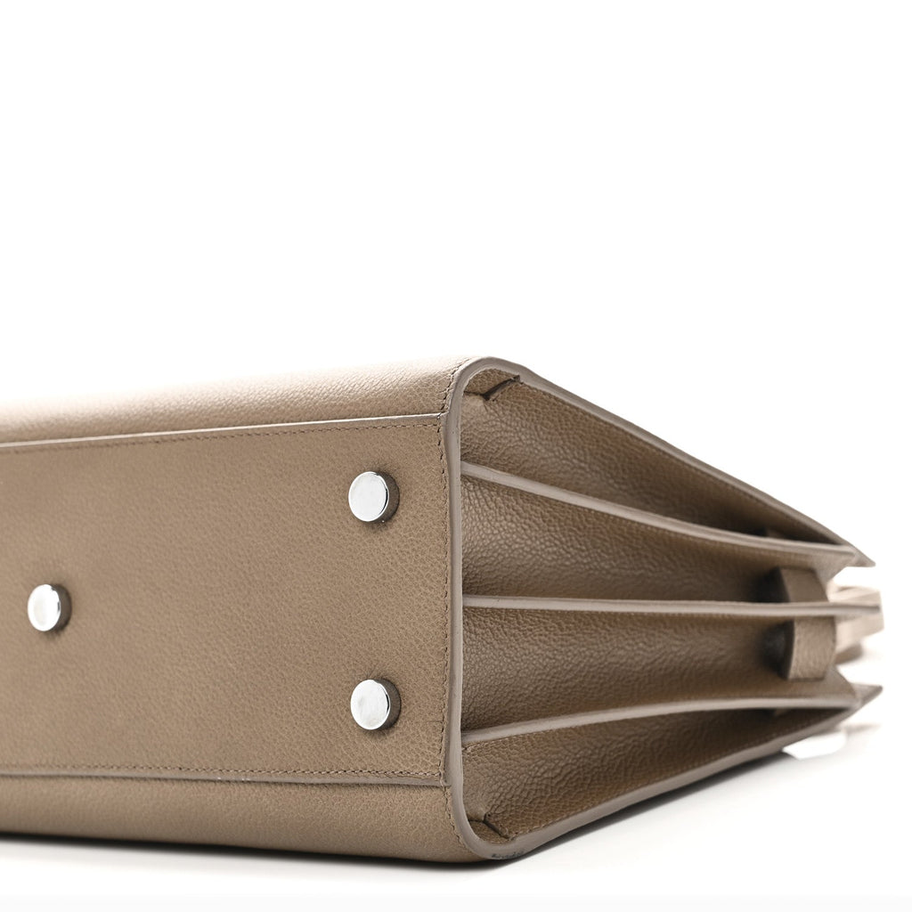 Grained Calfskin Baby Sac De Jour Taupe