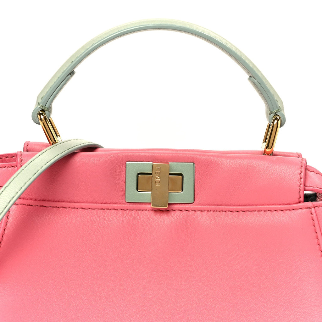 Nappa Colorblock Mini Peekaboo Iconic Satchel Rosa Fluo Oxigen Slate