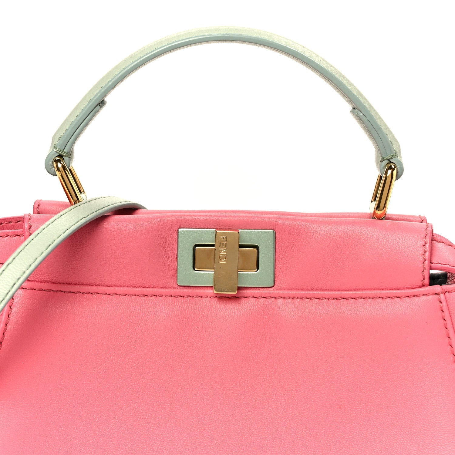 Nappa Colorblock Mini Peekaboo Iconic Satchel Rosa Fluo Oxigen Slate