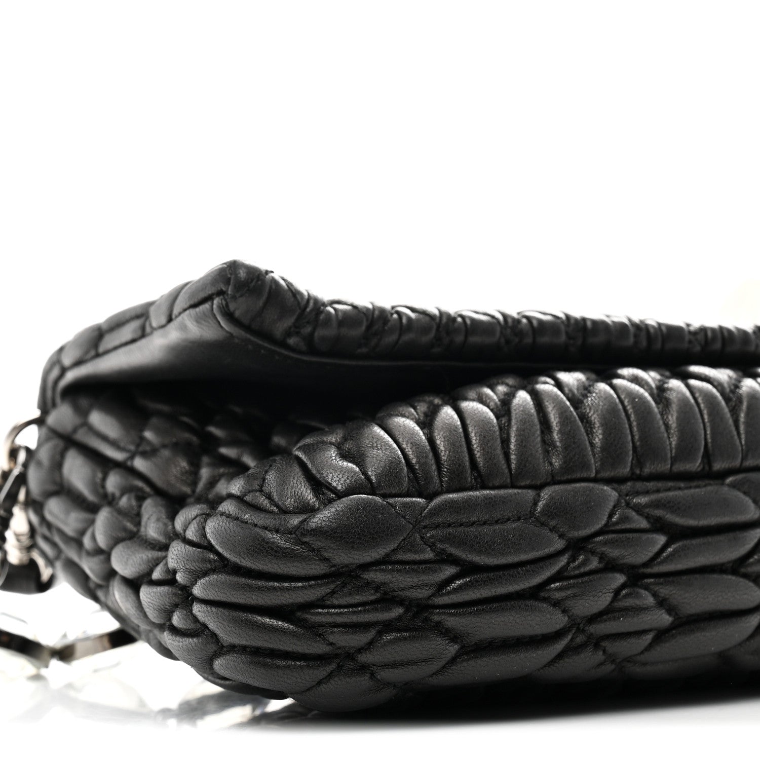 Nappa Matelasse Crystal Flap Clutch Black