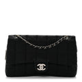 Nylon Square Quilted Flap Black