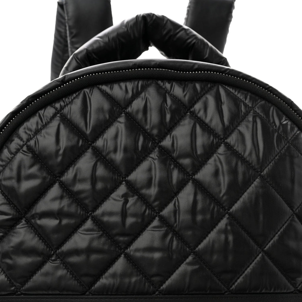 Nylon Quilted Coco Cocoon Backpack Black