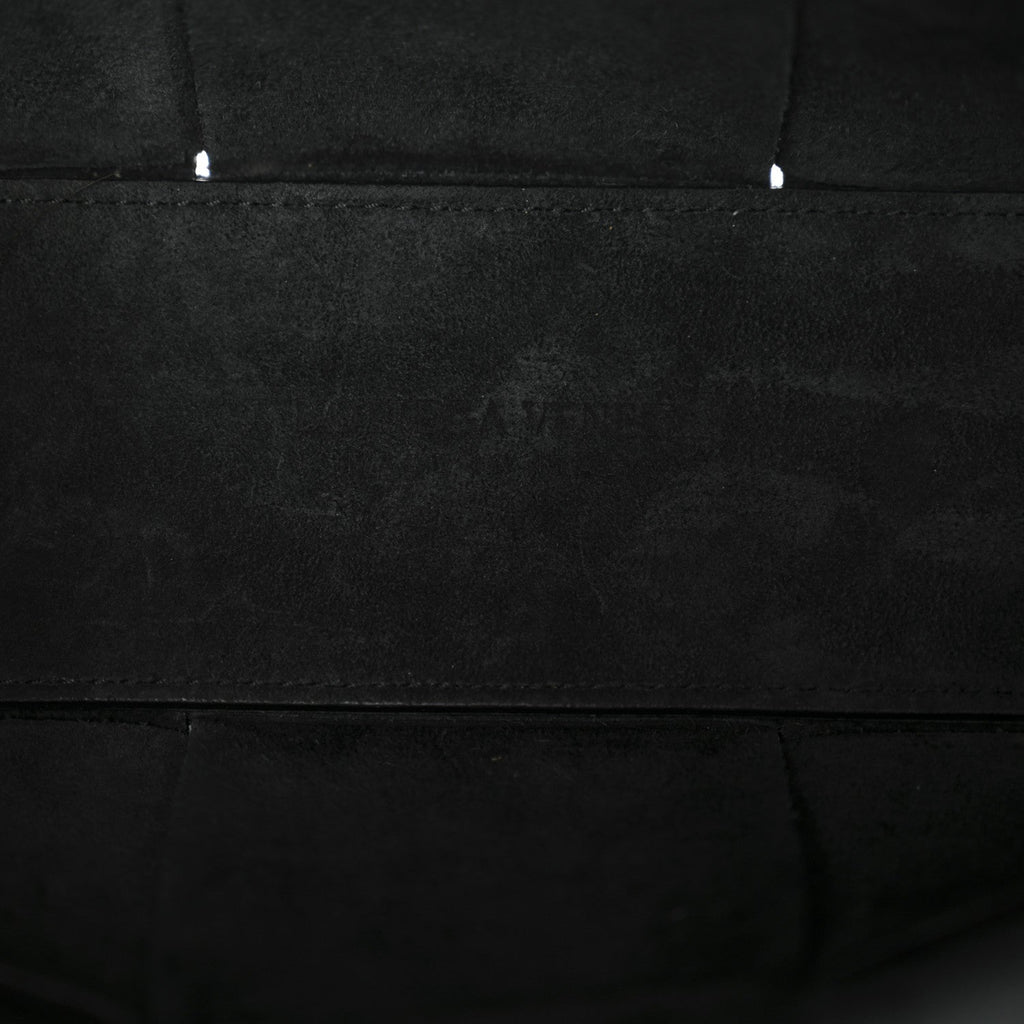 Grained Calfskin Intrecciato Mini Arco Tote Black