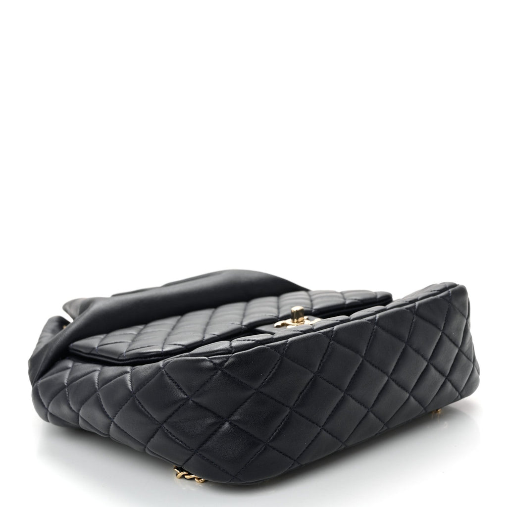 Lambskin Quilted Large In Seoul Backpack Navy