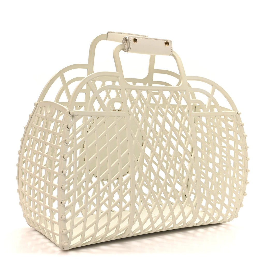 Recycled Plastic Vitello Liberty Matte Medium Fendi Basket White Ice
