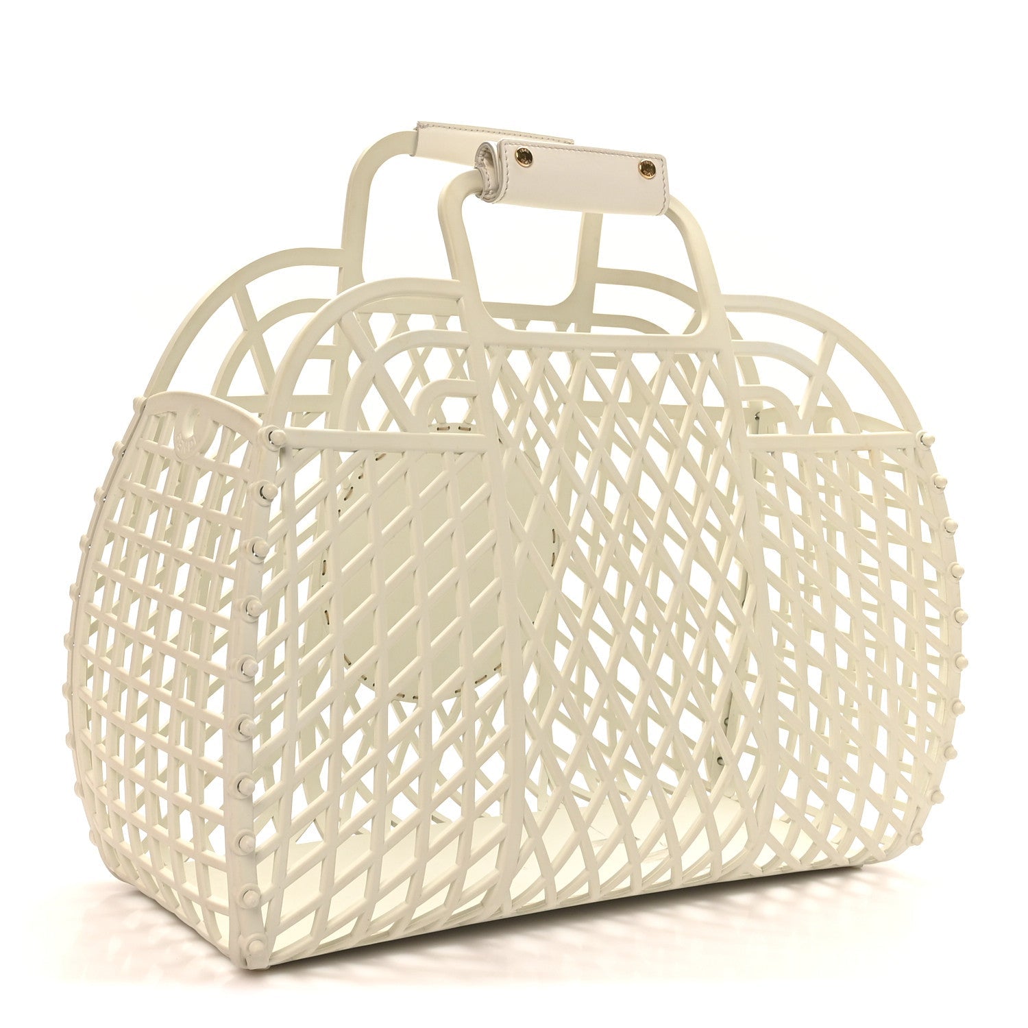 Recycled Plastic Vitello Liberty Matte Medium Fendi Basket White Ice