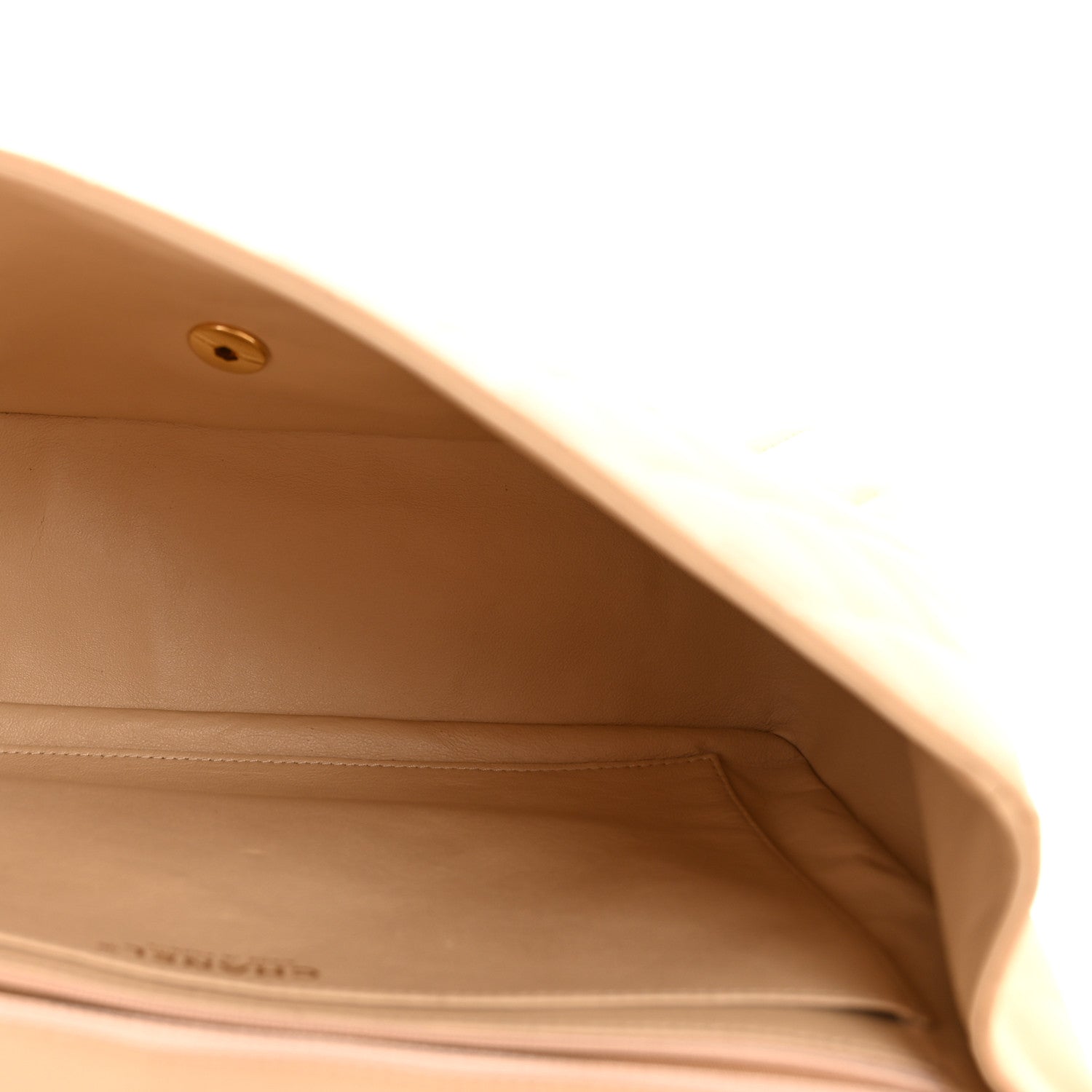 Lambskin Quilted Jumbo Single Flap Beige