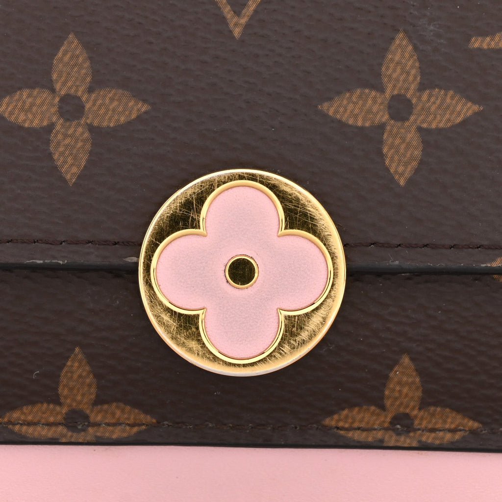 Monogram Flore Chain Wallet Rose Ballerine