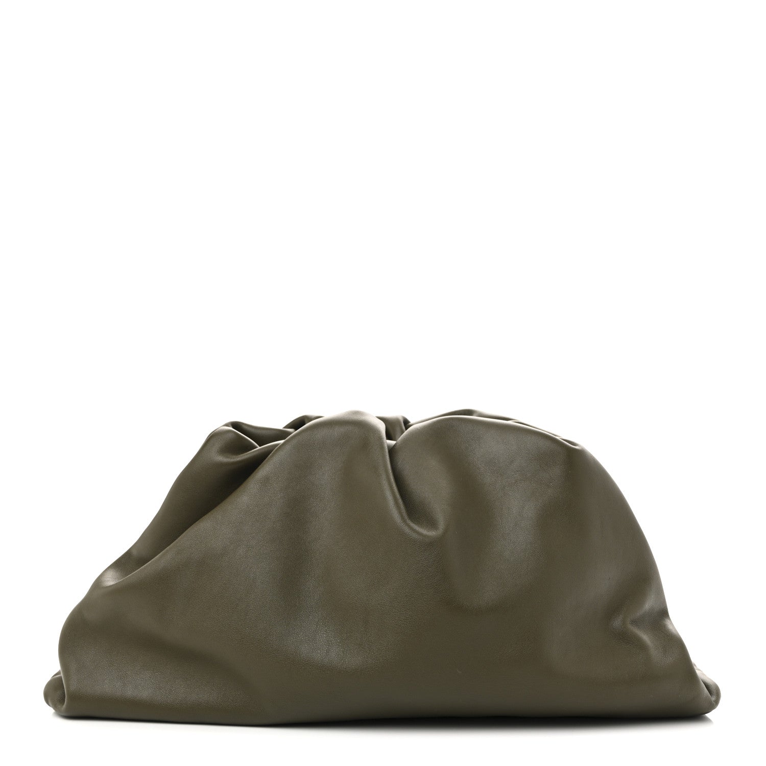 Smooth Butter Calf The Pouch Oversized Clutch  Kaki Fondent
