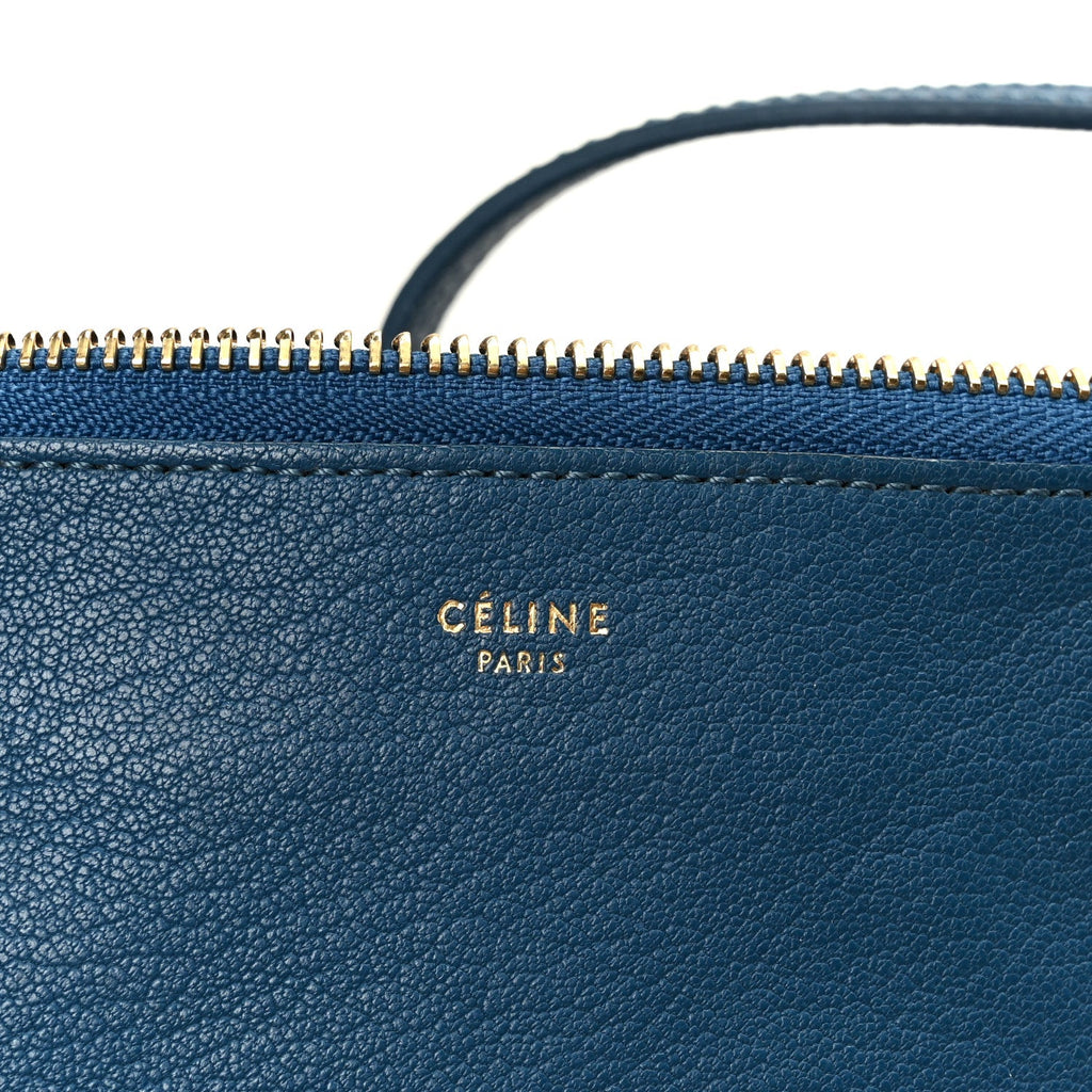 Goatskin Small Trio Crossbody Bag Blue