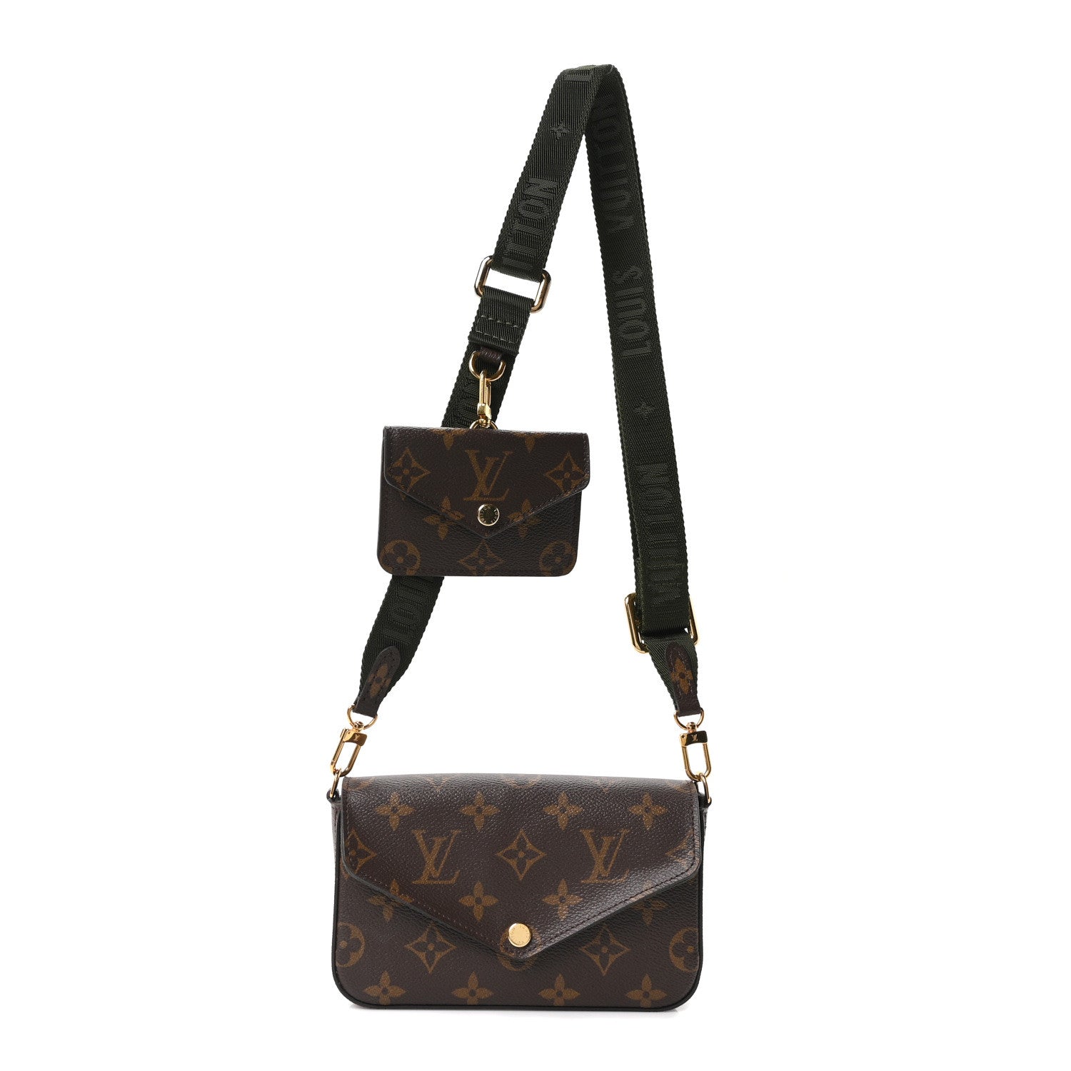 Monogram Felicie Strap & Go Kaki