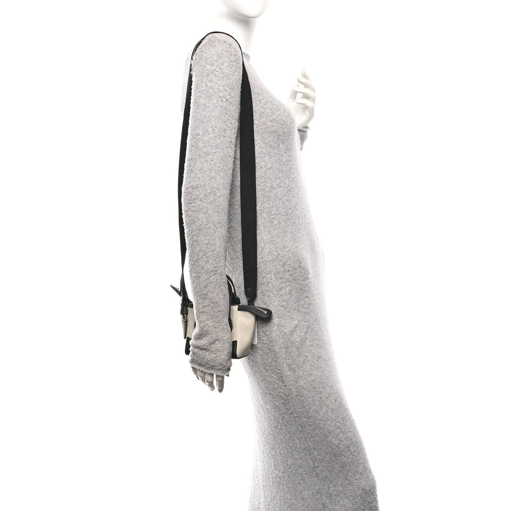 Calfskin Cotton Linen Nano Sesia Happy Day Bag Natural Black