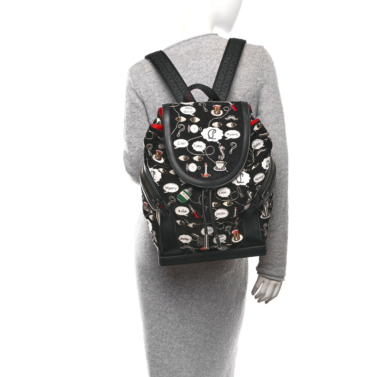Suede Calfskin Weapons Explorafunk Backpack Black Multicolor