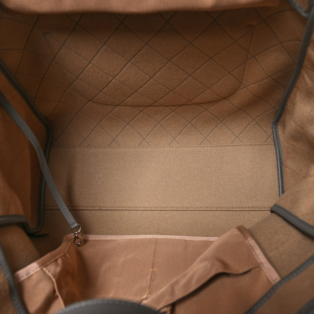 Wool Felt Large Deauville Tote Grey Beige